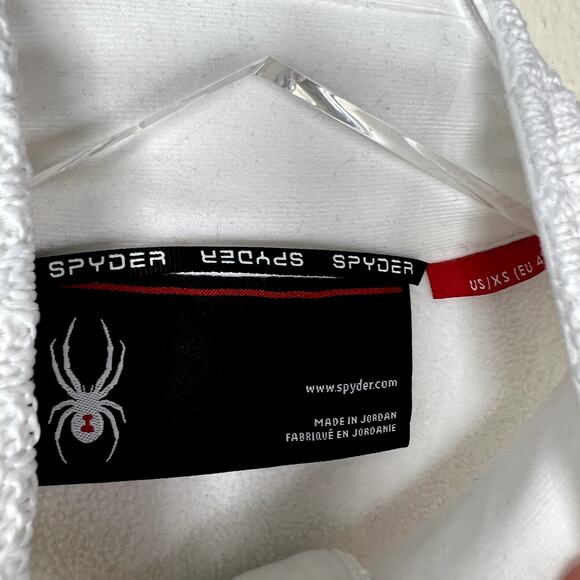 Spyder Major Cable Stryke Jacket White Full Zip Up Fleece Knit Pockets Women XS - Picture 2 of 4
